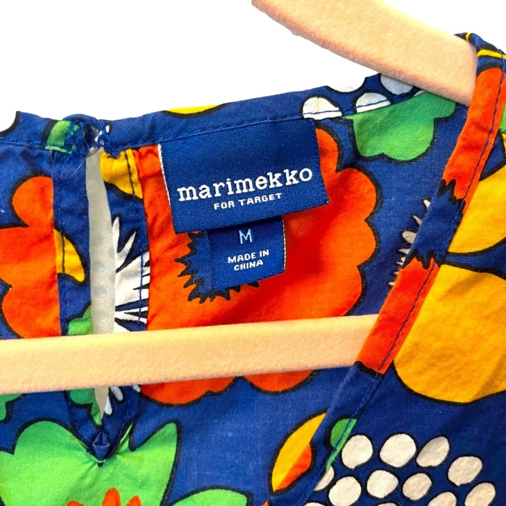 Marimekko for Target Girls Cap Sleeve Dress Kullatori Print Medium 100% Cotton - Picture 2 of 2